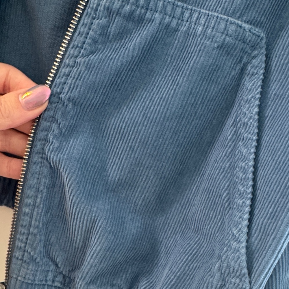 Urban Outfitters Indigo Blue Cropped Bomber Jacket - Picture 3 of 4